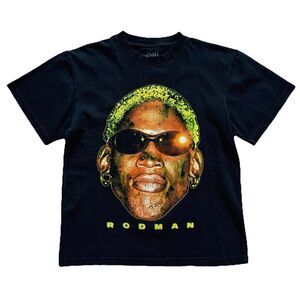 Dennis Rodman Big Face Graphic Shirt Mens Small Black Vintage Style